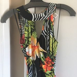 Like New Floral Sleeveless Cache Dress